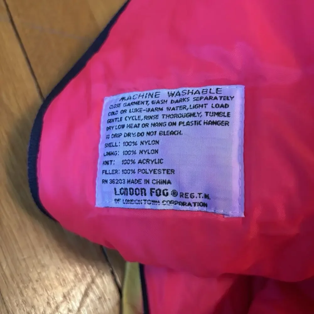 Vintage 90s BABY FOG 18 Month Bunting Winter Coat Jacket Play Race Car Fade Pink